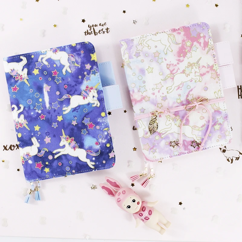 Блокнот с единорогом, А5, мягкая ткань, filofax, блокнот С планировщиком, наполнитель бумаги, канцелярские принадлежности для офиса и школы