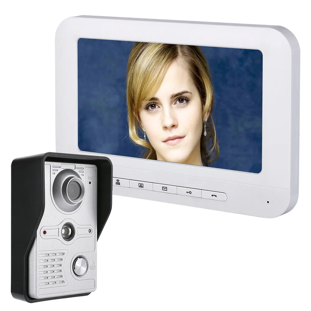 7 Inch LCD Video Door Phone Doorbell Intercom Kit 1-camera 1-monitor Night Vision with IR-CUT HD 700TVL Camera