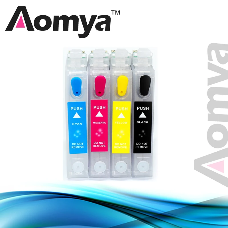 Многоразовый картридж Aomya Для epson t1281 t1282 t1283 t1284 чернильный для S22 SX125 SX130 SX235W SX420W SX430W