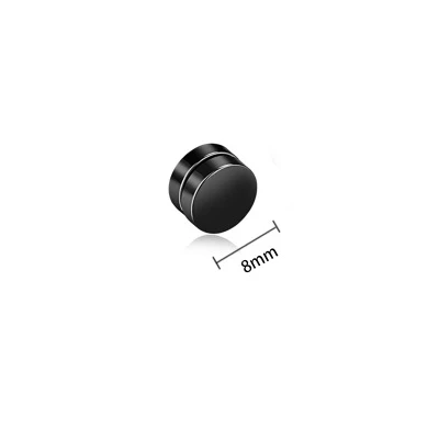 No Ear Hole Women Men Magnetic Stainless steel Stud Earrings Black Patch Health Jewelry Magnets Of Lazy Paste Slim Patch - Окраска металла: 8mm noly 1 PCS