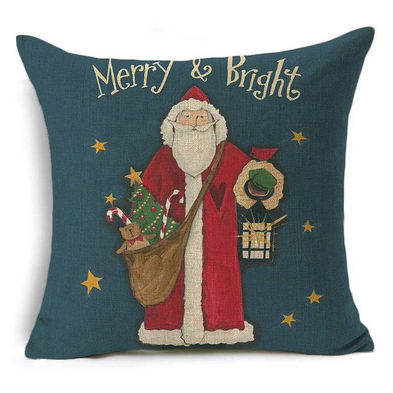 Monily Рождественская елка наволочка Санта Клаус Снеговик Подушка с цветами