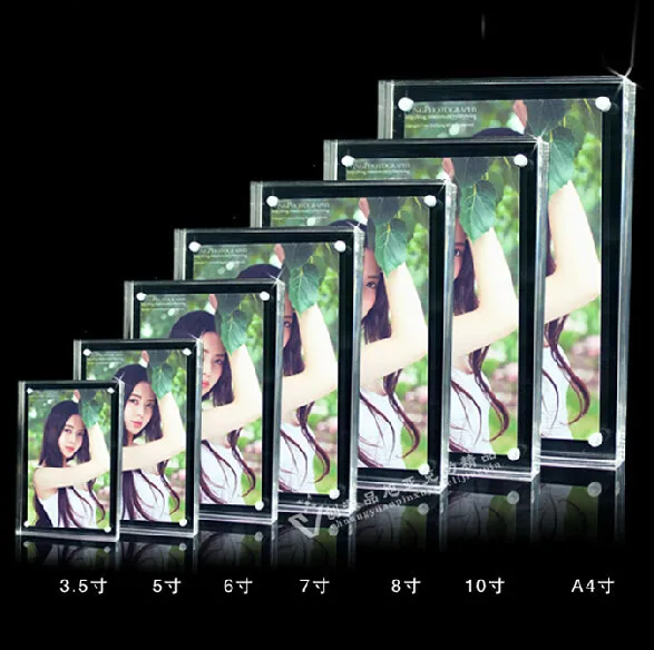 Акриловые Прямоугольник Магнит Фото Рамка Высокий Прозрачный Домашнего Декора