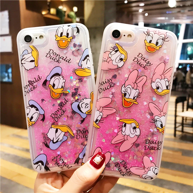 Для iphone 8 plus мультфильм Микки динамический с блестками и жидкостью чехол сияющими
