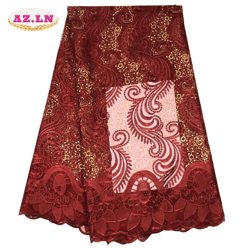 Lace Fabric with Beads and Stones High Quality African Tulle 2018 Guipure Nigerian Fabrics A19B5 | Дом и сад