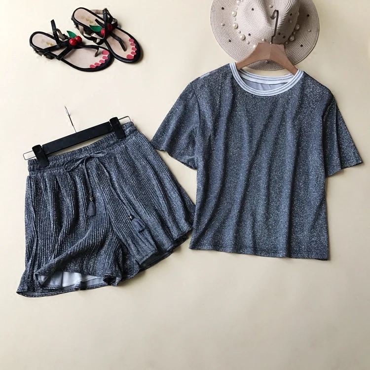 Модные женские туфли Bling серебристый комплекты из двух предметов повседневные