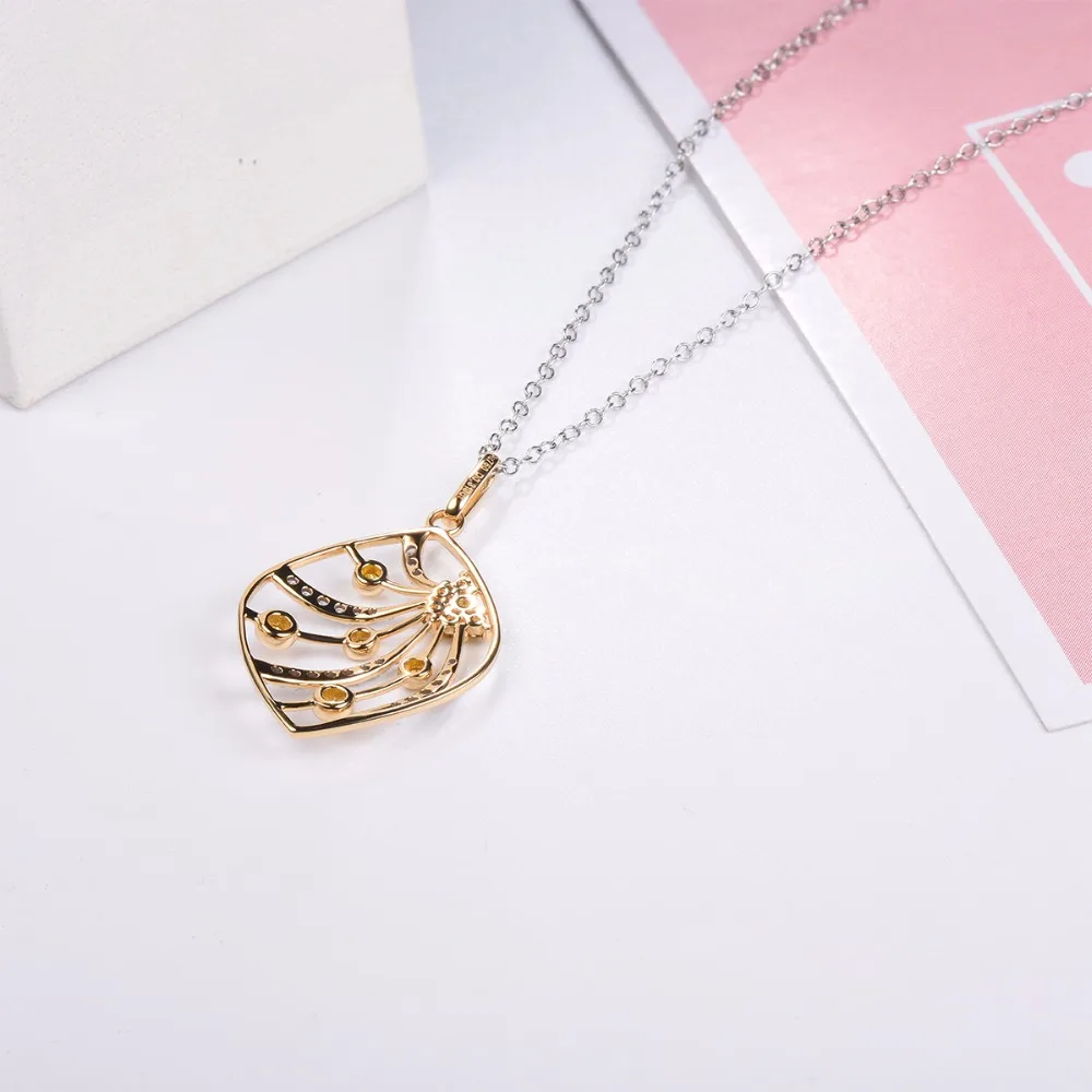 Diamond-Jewelry Yellow Gold Pendant Solid 18K 750 Blue Diamond Fine Fashion Stone Jewelry For Women's Gift New Lohaspie | Украшения и