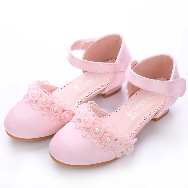 

2018 new toddler girl PU leather silk sandals beauty bridesmaid wedding unit children tight princess dress shoes