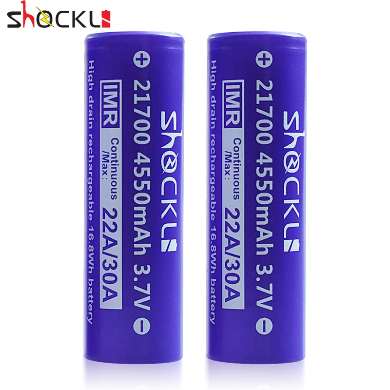 

Shockli 21700 battery 4550mAh Li-ion rechargeable battery 3.7V 30A fit for iStick Pico 21700 Kit,Capo,RX2