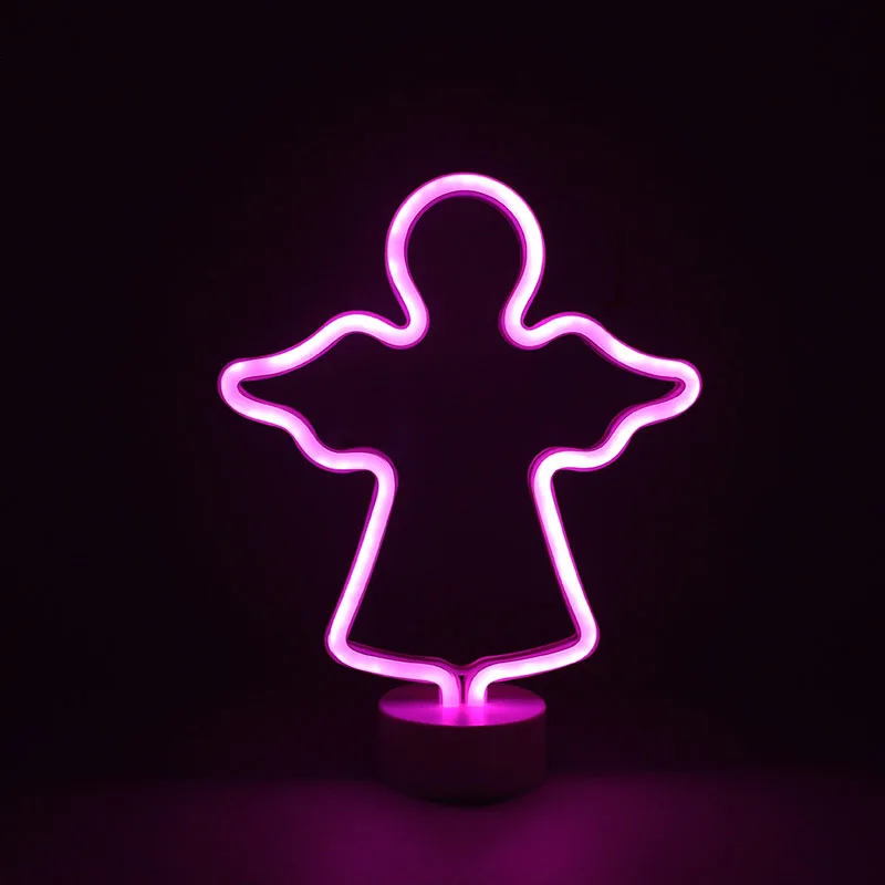 Настольная лампа для спальни LED неоновый ананас Рождественская елка кактус форма