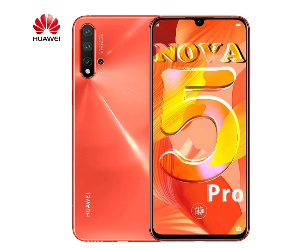 Оригинальный Huawei Nova 5 pro NFC Смартфон 2340x1080 пикселей мульти сенсорный изогнутый