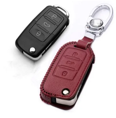 Good quality! Special car key case for Skoda Yeti 217-2011 wear-resisting genuine leather cover Free shipping | Автомобили и