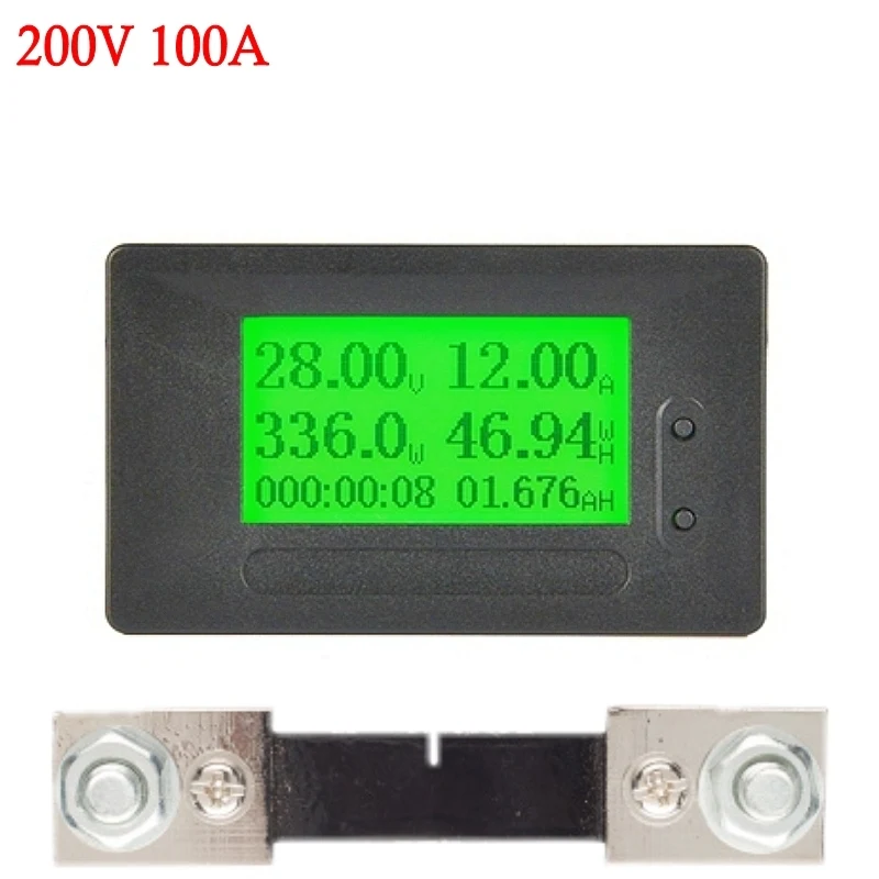 GC91 DC 6-200 в 50A 100A 200A 300A цифровой дисплей Напряжение Амперметр батарея кулонометр мощность мАч счетчик электроэнергии время - Цвет: DC200V100A