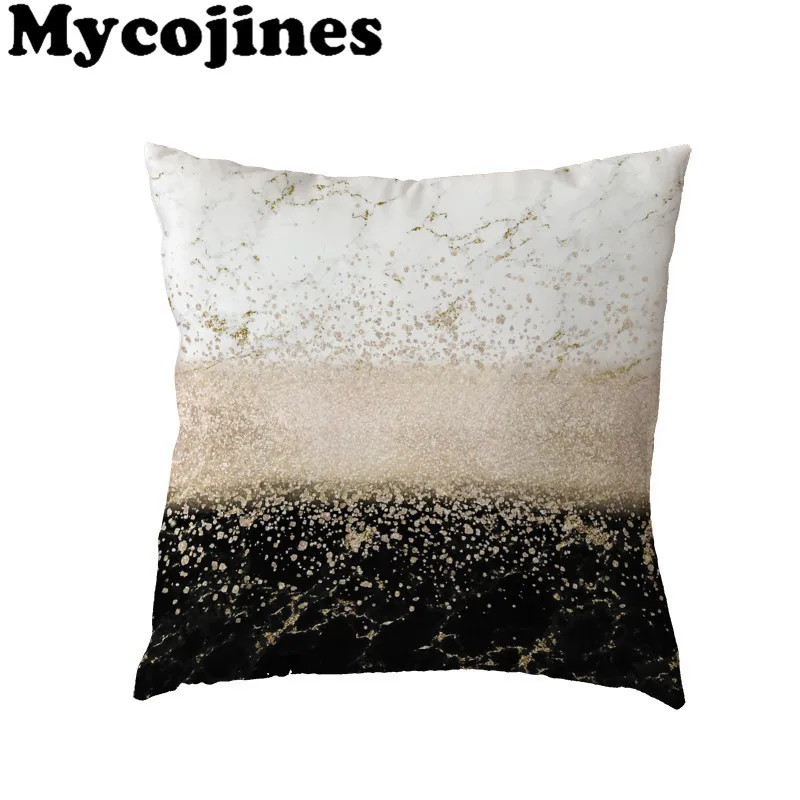 Hot Sale Cushion Cover 45x45cm Pink Geometric Stripes Gold Colorful Flowers Home Sofa Decor Polyester Peach Skin Pillow Cases | Дом и сад