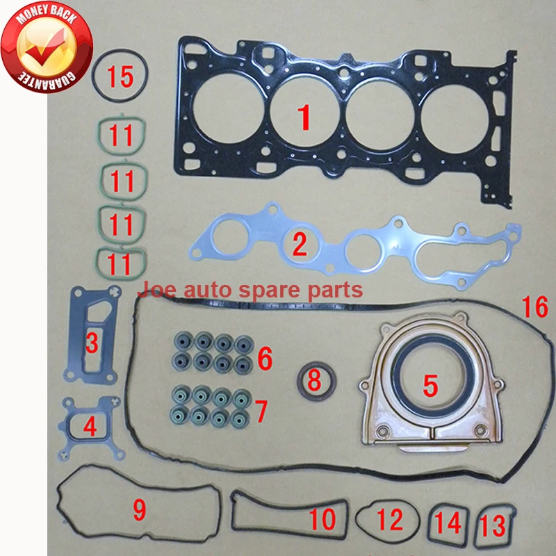 SEBA SEWA двигатель полный комплект прокладок для FORD MONDEO/MONDEO IV GALAXY S-MAX 2,3 i 2.3L 2261cc 07-50291100