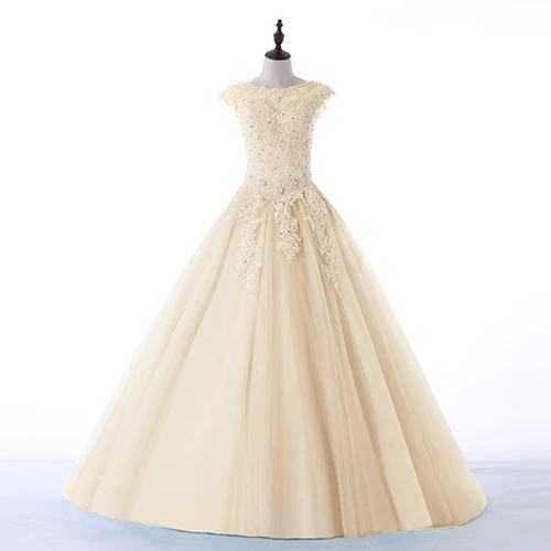 champagne Favordear Новая коллекция Бальные платья 15 лет Vestidos De 15 Anos с высоким воротом красные, розовые, бирюзовые Бальные платья Вечерние платья - Цвет: champagne