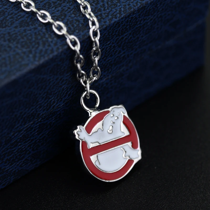 Черный с подвеской в виде Ghostbuster призрак ожерелья логотипом Подвески эмаль