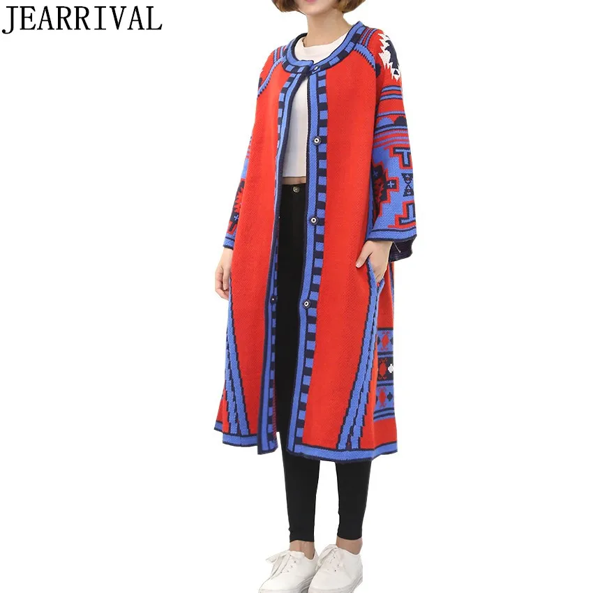 Этнические Длинные кардиганы с геометрическим принтом женские пончо 2018