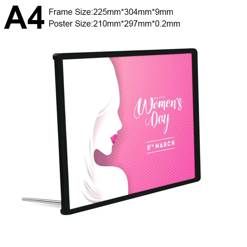 Black Frame A4 A1/A2/A3/A4 рекламный светодиодный Плакат рамка светильник коробка рестораны алюминиевый светодиодный меню Панель светильник коробка Маркетинг продукты светильник Коробки - Мощность в ваттах: Black Frame A4