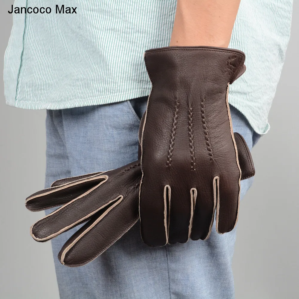 Jancoco Max модные перчатки из натуральной оленьей кожи, осенне-зимние уличные варежки, высокое качество, перчатки для вождения S7201