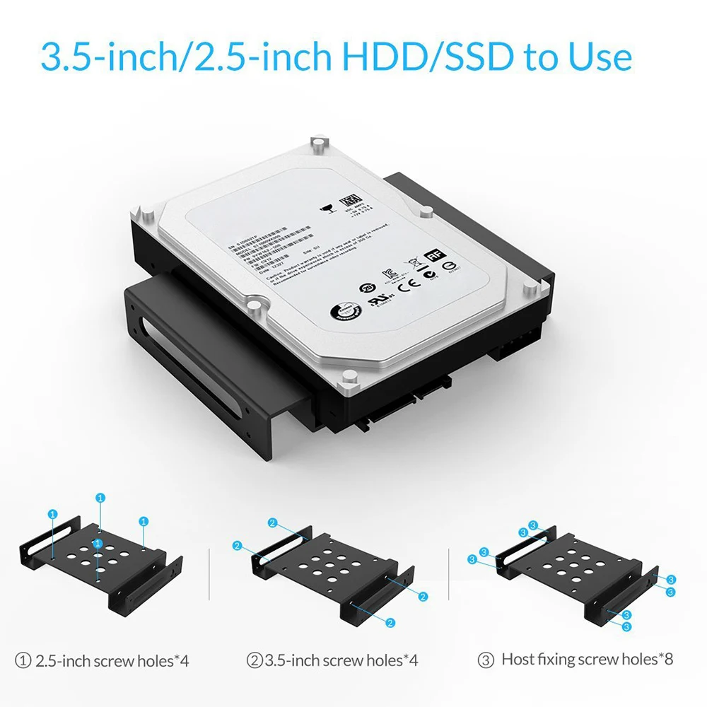 ORICO алюминиевый внутренний жесткий диск HDD корпус Монтажный кронштейн 5,2" до 2,5 или 3,5" монтажный комплект с винтами Hdd Чехол