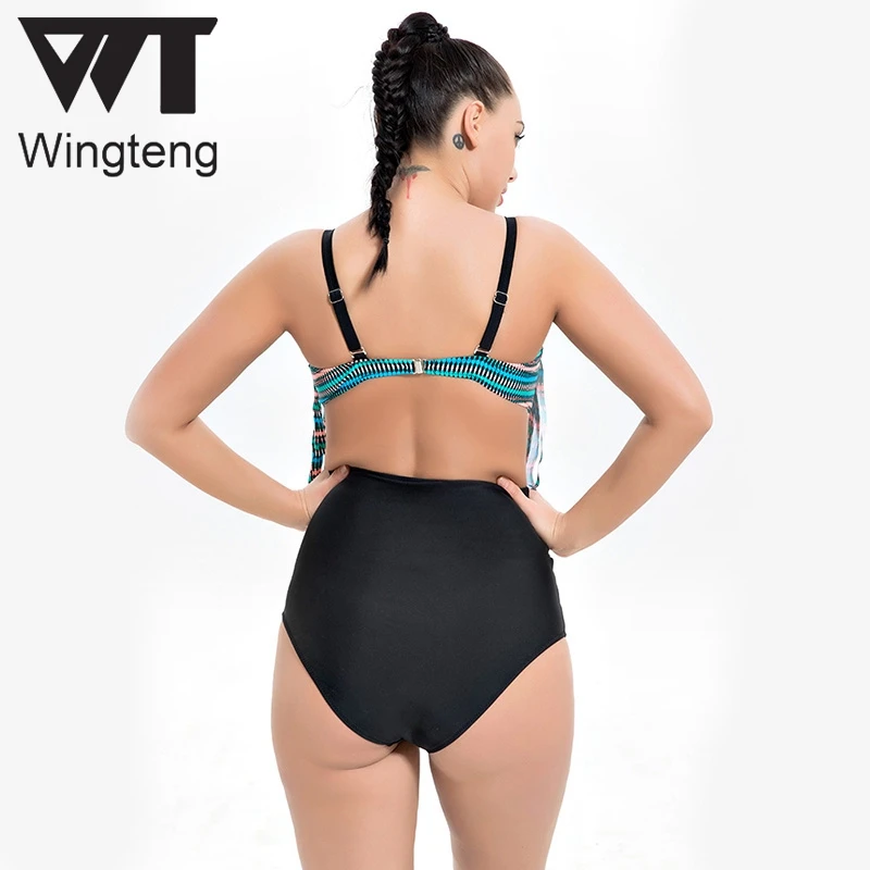 Wingteng 2018 Бразильское бикини с высокой талией большие купальники женское