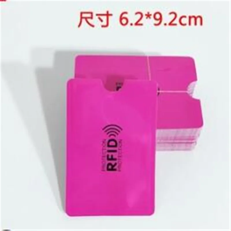 rose red 10 шт. Анти Rfid Блокировка ридер замок держатель для карт Id банковский чехол для карт Защита Алюминиевый металлический умный Противоугонный кредитный держатель для карт - Цвет: rose red