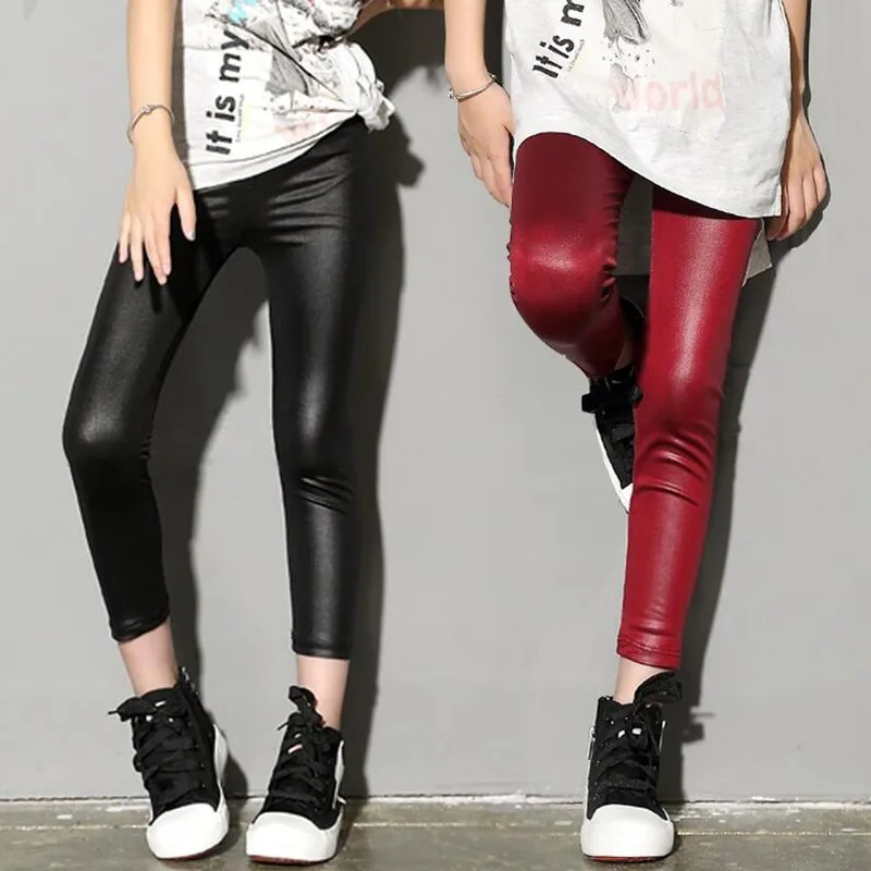 Spring Baby Girls Pu Leather Pants Leggings For Girl Autumn Legging Kids Boys Thin Slim Trousers Children Clothing | Детская одежда и