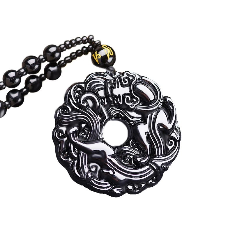 WAN черный камень отважный отряд кнопка безопасности кулон для мужчин ожерелье