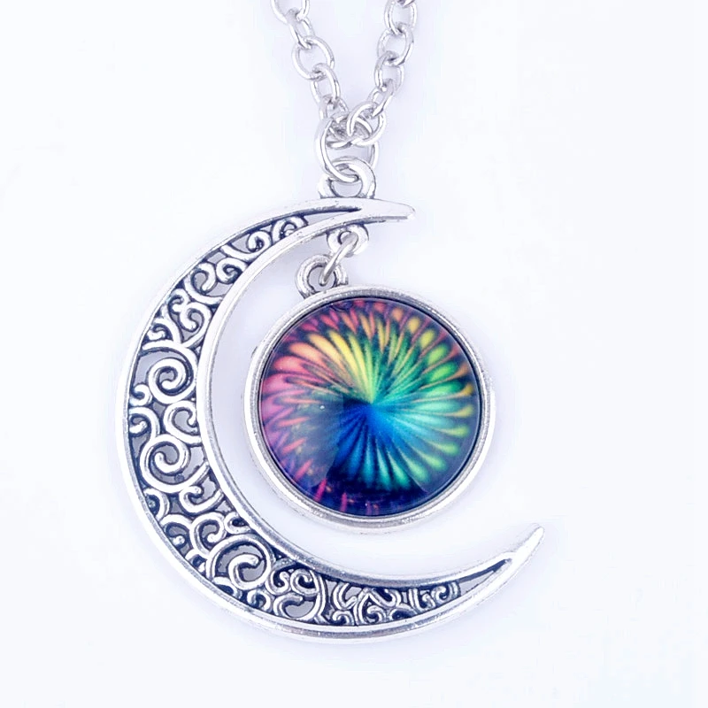 2016 Горячая цепочка серебряное покрытие полумесяц и стрекоза бабочка Кабошон