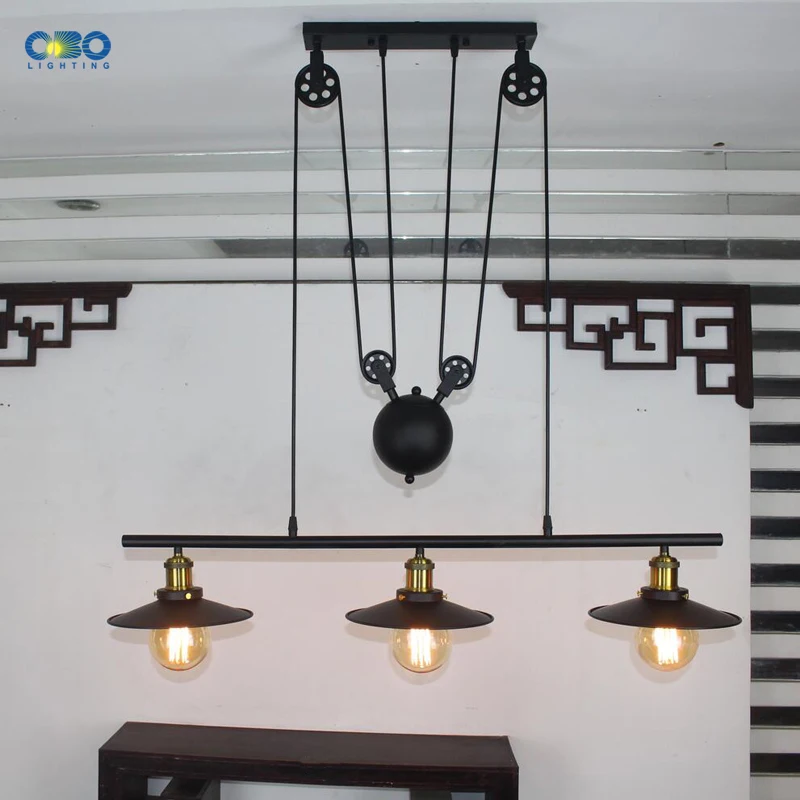 Винтажные железные подвесные светильники с 3 головками в американском стиле для