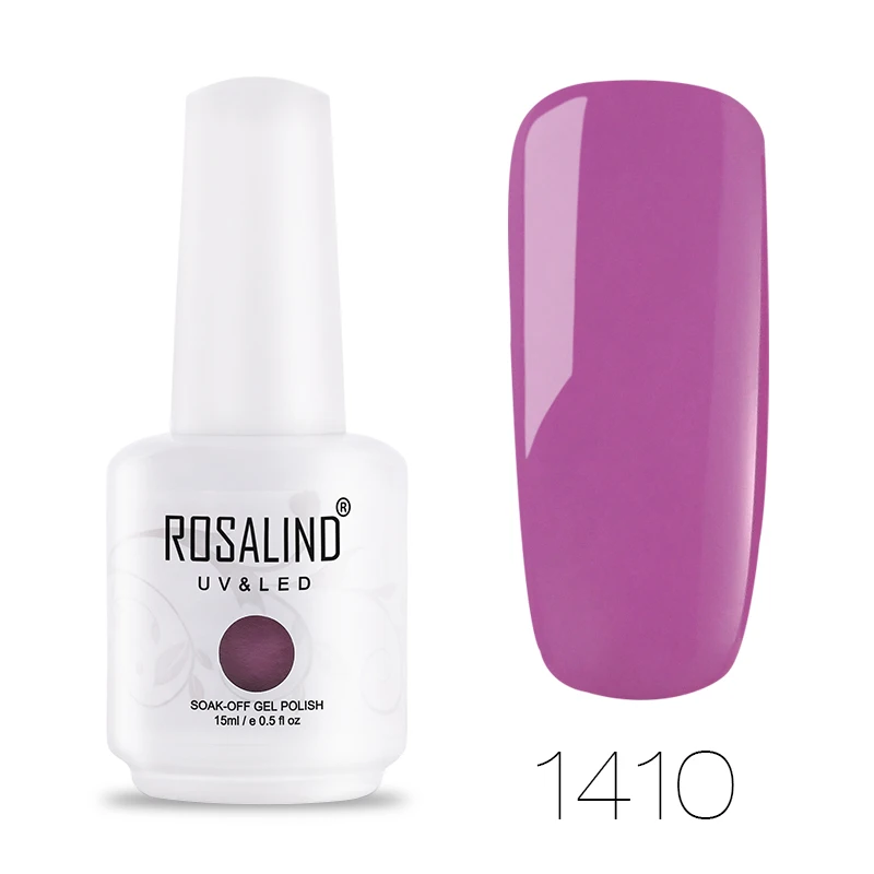 1410 ROSALIND Гель-лак 15 мл белая бутылка дизайн для полупостоянного УФ-излучения и led 60 красивых цветов ногтей художественный Гель-лак для ногтей - Цвет: 1410