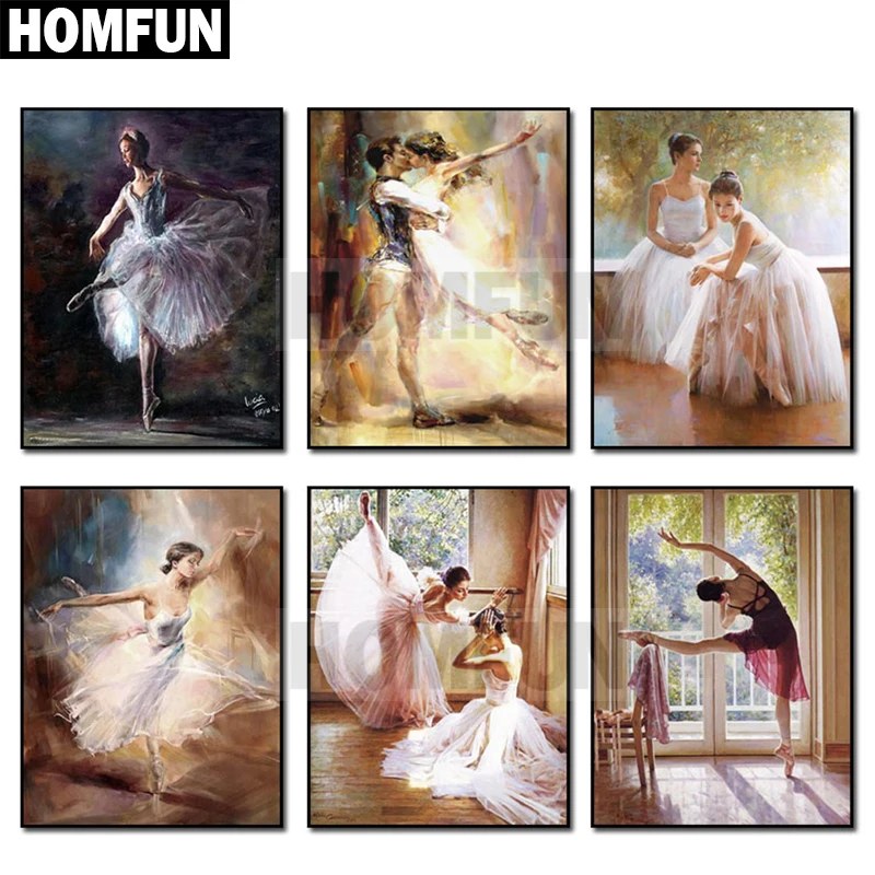 HOMFUN полный квадратный/круглый дрель 5D DIY алмазная живопись &quotбалет танец&quot 3D