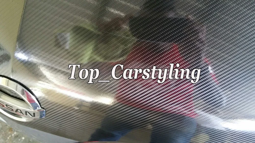 2 рулона/лот 6D Глянец углеродного волокна винил для автомобиля обертывание