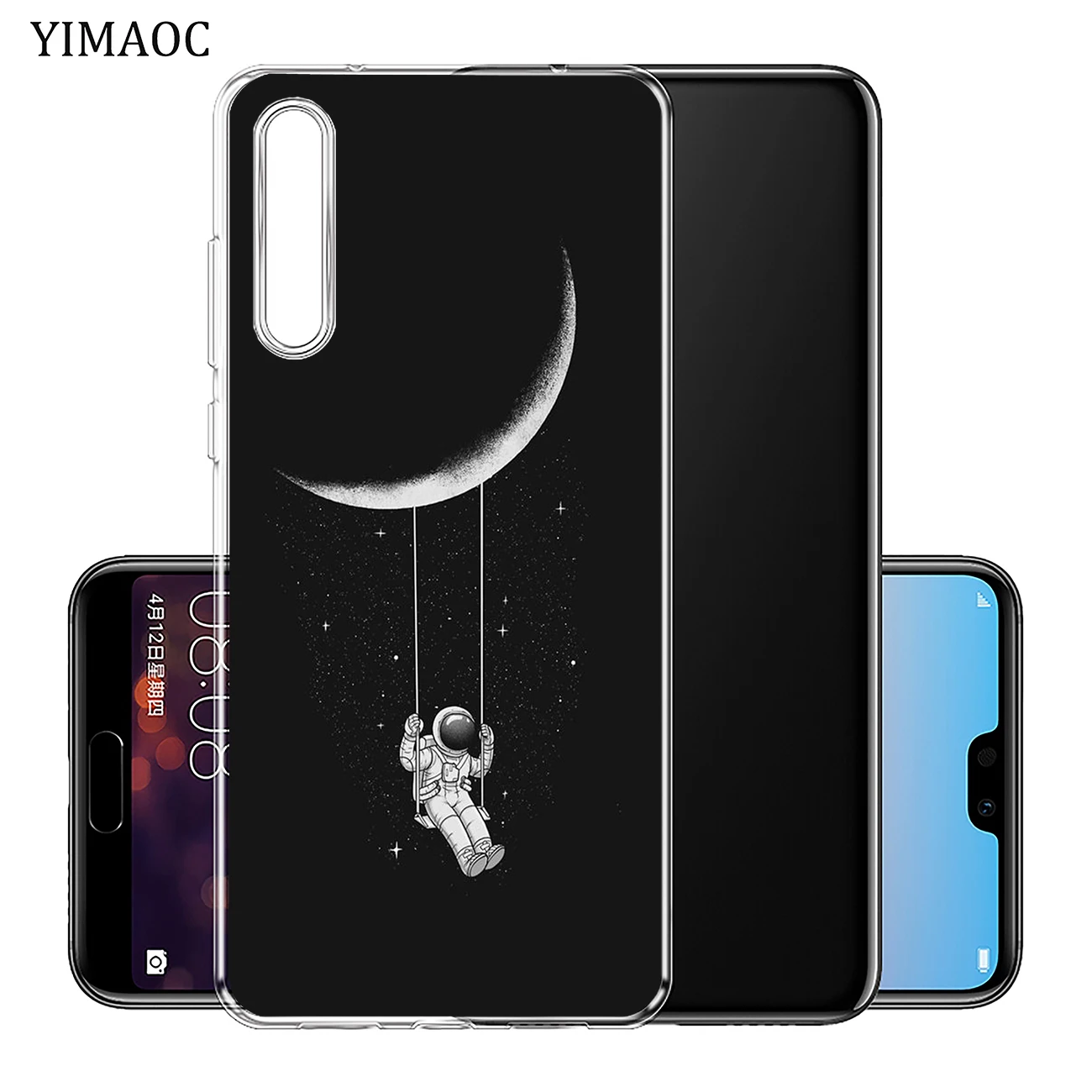 Мягкий чехол moon astronaut universe Starry star Space для Huawei Y7 Y6 Y9 Prime 2018 Honor 20 10 8 8C 8X 9X 9 Lite 7X 7C 7A