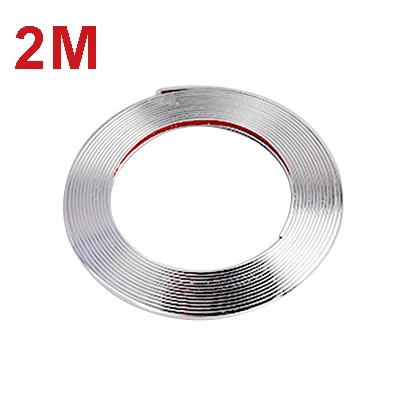 silver 2m 8 м 2 м Автомобильная наклейка на обод колеса хромированное Украшение колеса авто экстерьер автомобиля Стайлинг Аксессуары обода хромированные диски ступицы полосы - Цвет: silver 2m