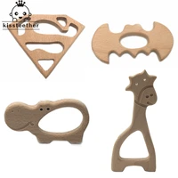 wooden teether rings natural wood teething toys for infantwooden teether animals for toddlerbaby soothing pain relief toys
