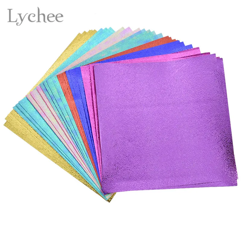 Lychee Life 40 шт. Лазерная блестящая бумага для оригами своими руками детская складная