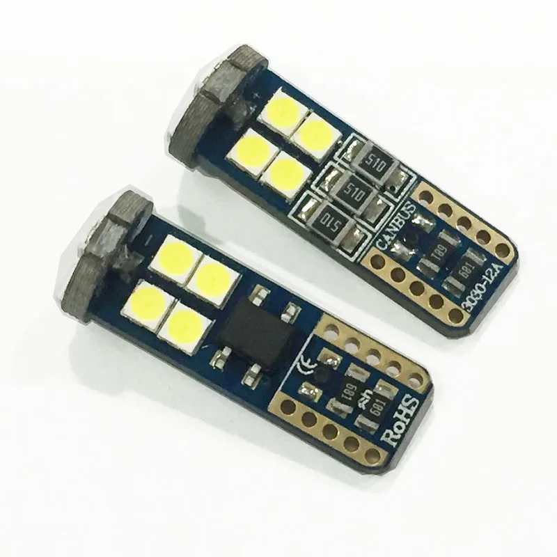 Светильник лампы высокой мощности T10 12SMD 3030 194 168 W5W Canbus без кода ошибок 6 шт.