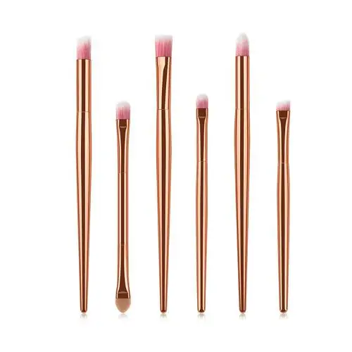 6 pcs brush 4 многофункционального макияжа Borstel Roestvrij Staal Telescope Handvat Rayon Borstel Houten Make-up Borstel Make-up Artiest - Handle Color: 6 pcs brush