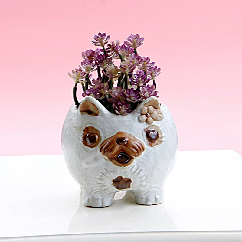 YeFine милый мультфильм животных керамический цветочный горшок зеленое мясистое