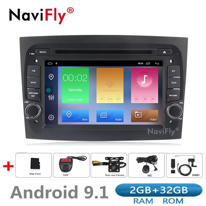 Новинка! 2 + 32G Android 9 1 Автомобильный dvd Радио аудио GPS навигация для Fiat Doblo 2015 2016 2017