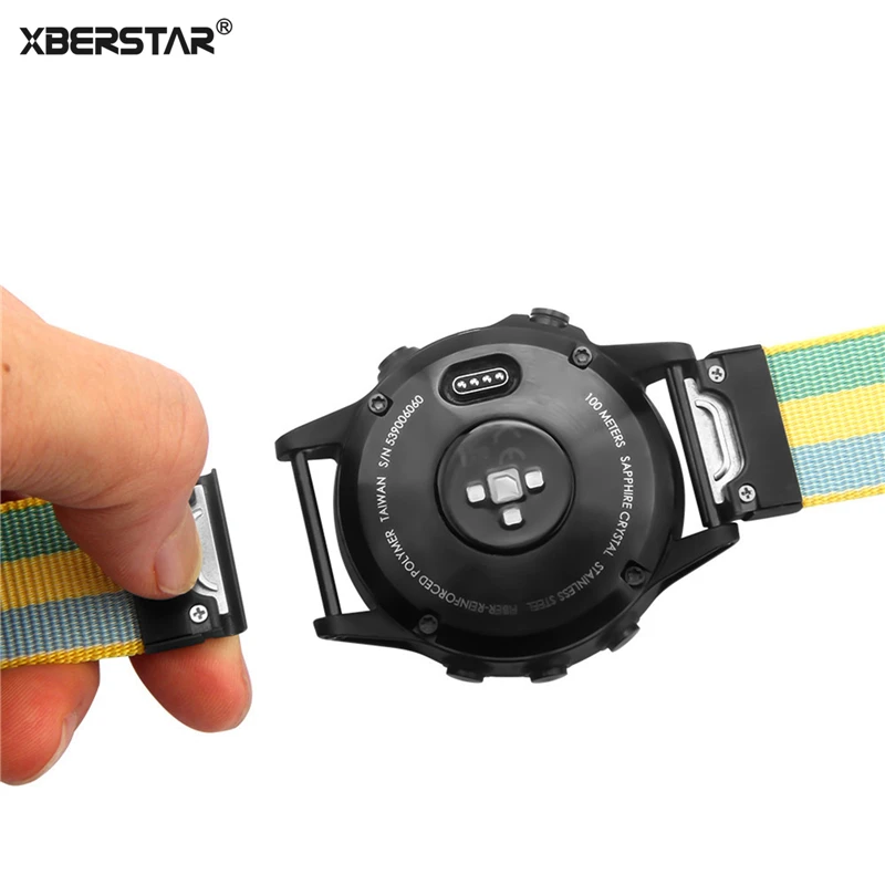 XBERSTAR Quick Release нейлон плетеный браслет на запястье ремешок для Garmin Fenix 5/Forerunner 935/подход S60 gps часы ремешки
