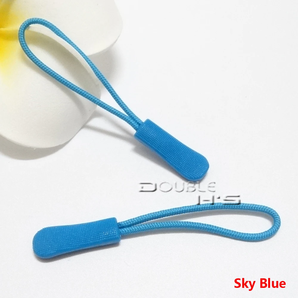 20 шт./лот застежка молния шнур веревочные концы замок черный для рюкзака/одежды