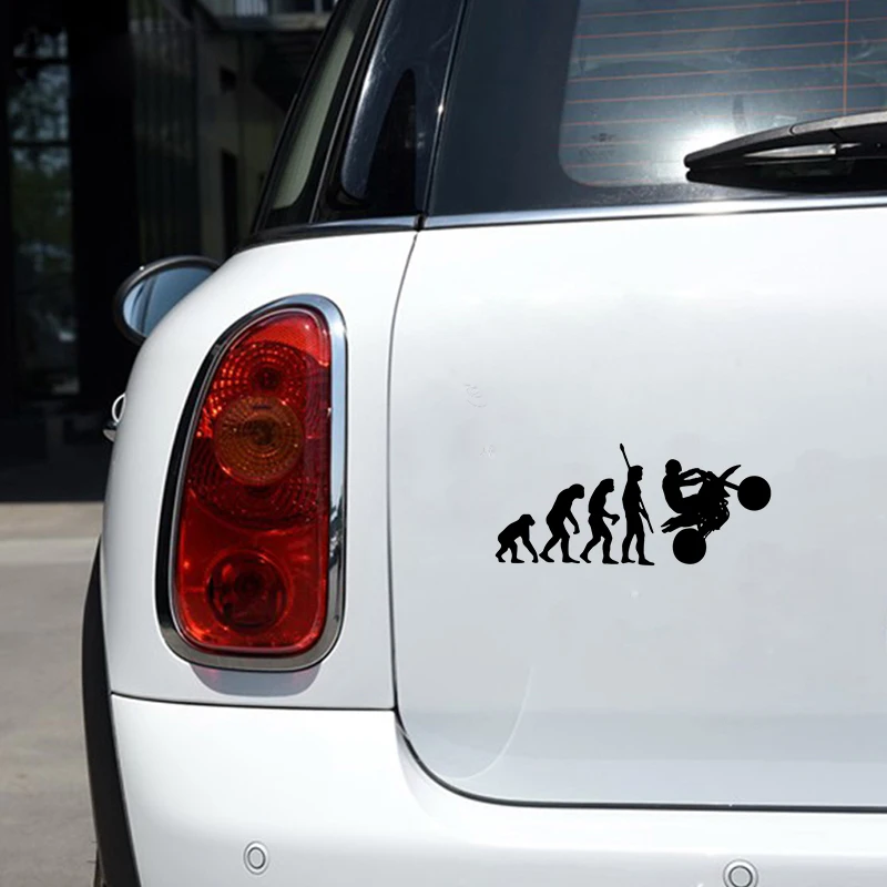 Модные наклейки на мотоцикл человек эволюция забавная Наклейка окно