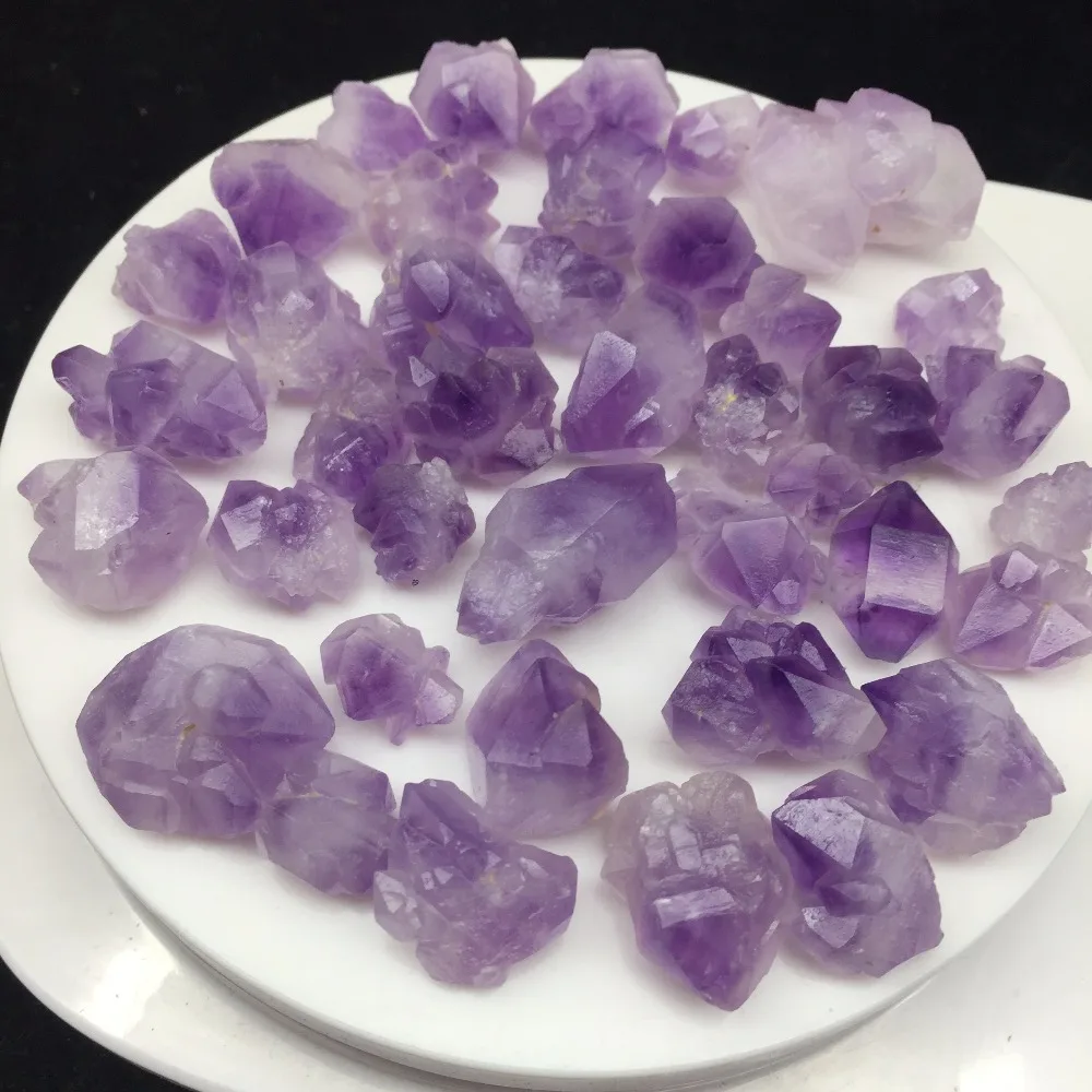 Сегодня Дело 40 шт. натуральный аметист прозрачный кристалл Целебный Камень pedras