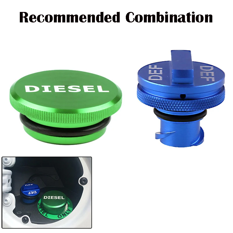 Aluminum Alloy Diesel Fuel Gas Cap DEF Blue Set For 2013-2017 Dodge Ram Car Accessories Green Oil Cover | Автомобили и мотоциклы