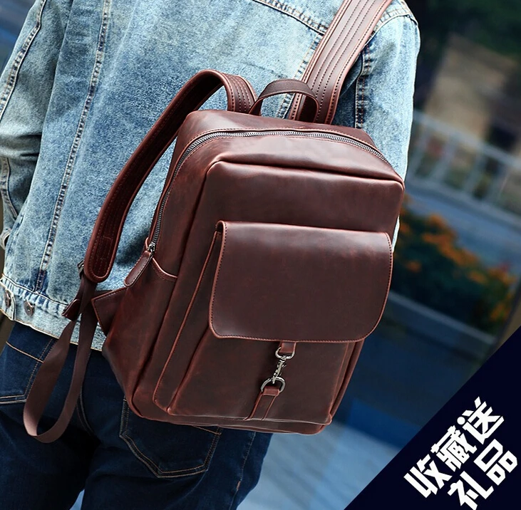 Лидер продаж X-Online высококачественный Мужской винтажный рюкзак коричневая
