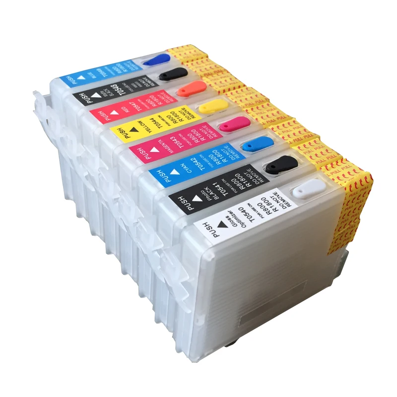 

Jetvinner 8-color T0540-T0549 refillable Ink Cartridges with Auto reset chips For Epson Stylus Photo R800 R1800 Printers
