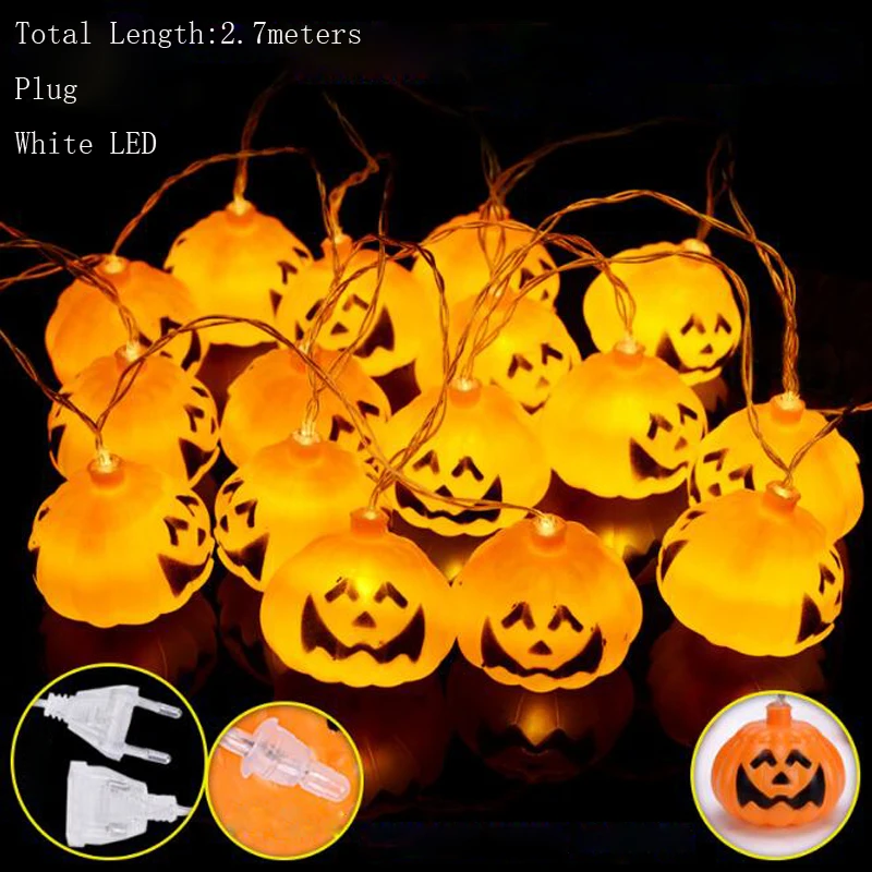 1 шт./лот украшения для вечерние светодиодная гирлянда Pumkin со штепсельной вилкой
