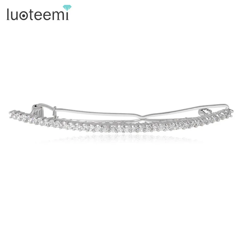 

LUOTEEMI Free Shipping Simple Wedding Hair Accessories New Luxury CZ Bridal Hair Pins Head Charm Hair Jewelry Factory Wholesale